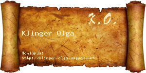 Klinger Olga névjegykártya