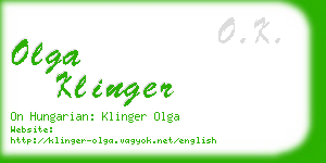 olga klinger business card